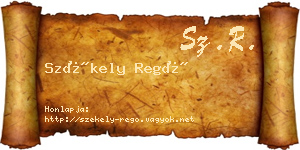 Székely Regő névjegykártya
